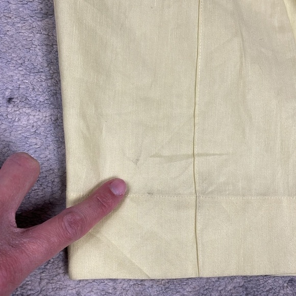 New Vince High Waist Tailored Utility Trouser Pants Pomelo Yellow Linen Sz 10 - Picture 13 of 16